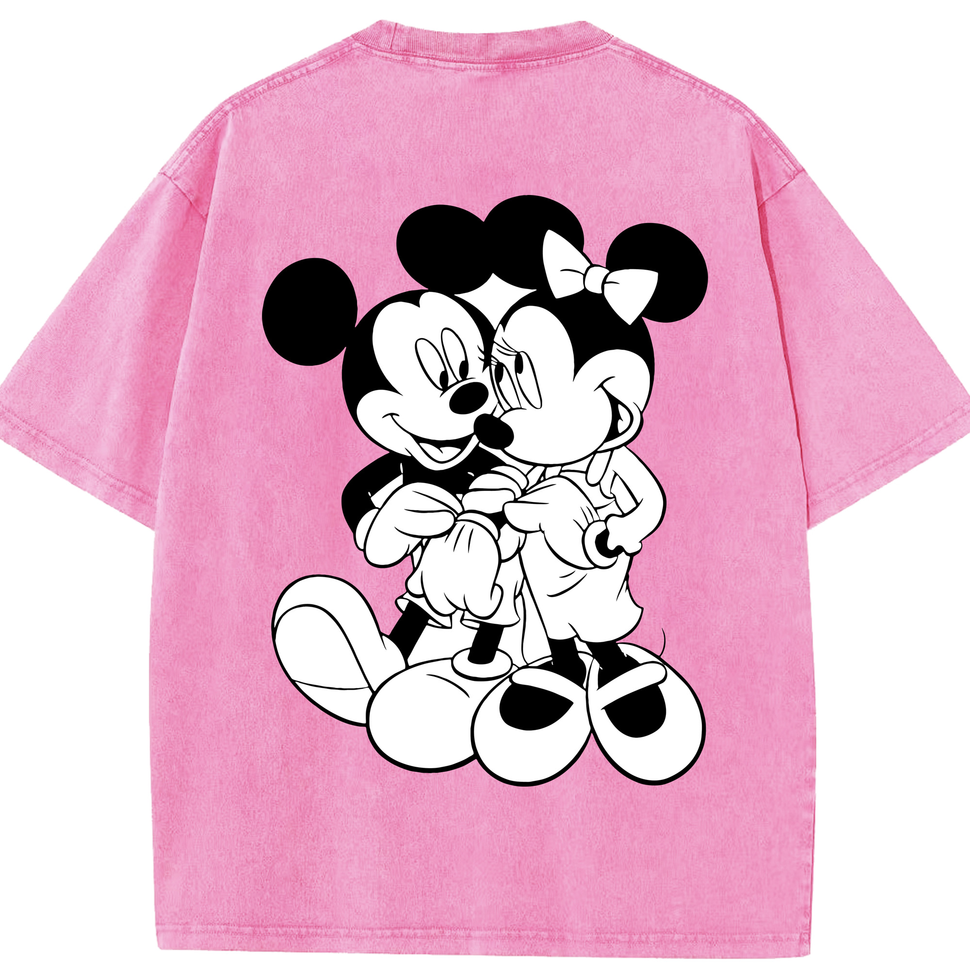 （画像用） ミッキーマウス Mickey Mouse 綿100% ヴィンテージ風 半袖Tシャツ（背面プリント）